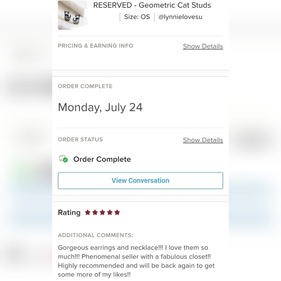 Geometric Cat Studs - Picture 9 of 9